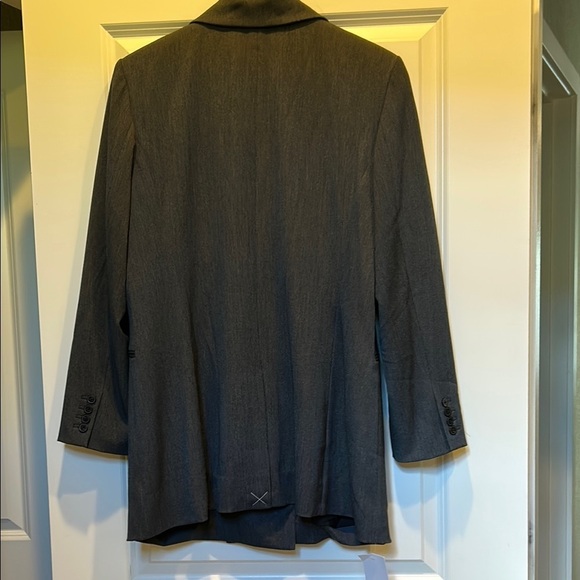 MM Lafleur The Tamar Blazer Longline Light Twill Charcoal Gray 14 - Picture 7 of 12